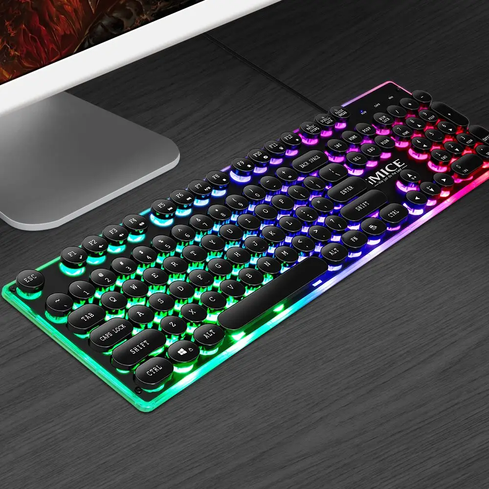 104 Keys professional Gaming Keyboard Steam Punk Backlit Wired USB Keyboards Waterproof Mechanical Punk Gamer Keyboard
104 Keys professional Gaming Keyboard Steam Punk Backlit Wired USB Keyboards Waterproof Mechanical Punk Gamer Keyboard