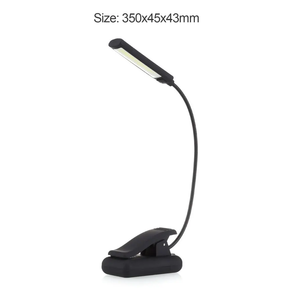 

USB Battery Clip On Book Reading LED Light 6W COB Flexible Arm Stand Lamp For Laptop Notebook Working Portable Night Light