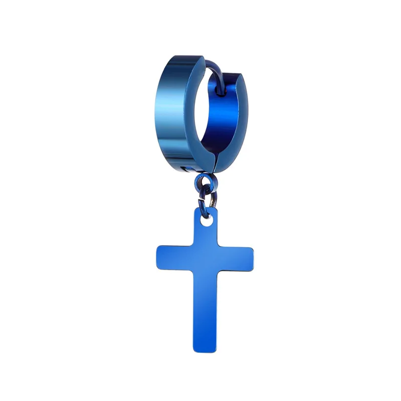 

1pcs Fashion Cross Stainless Steel Studs Mens boy girl punk Cross Earrings Stud Earring Body Piercing Jewelry