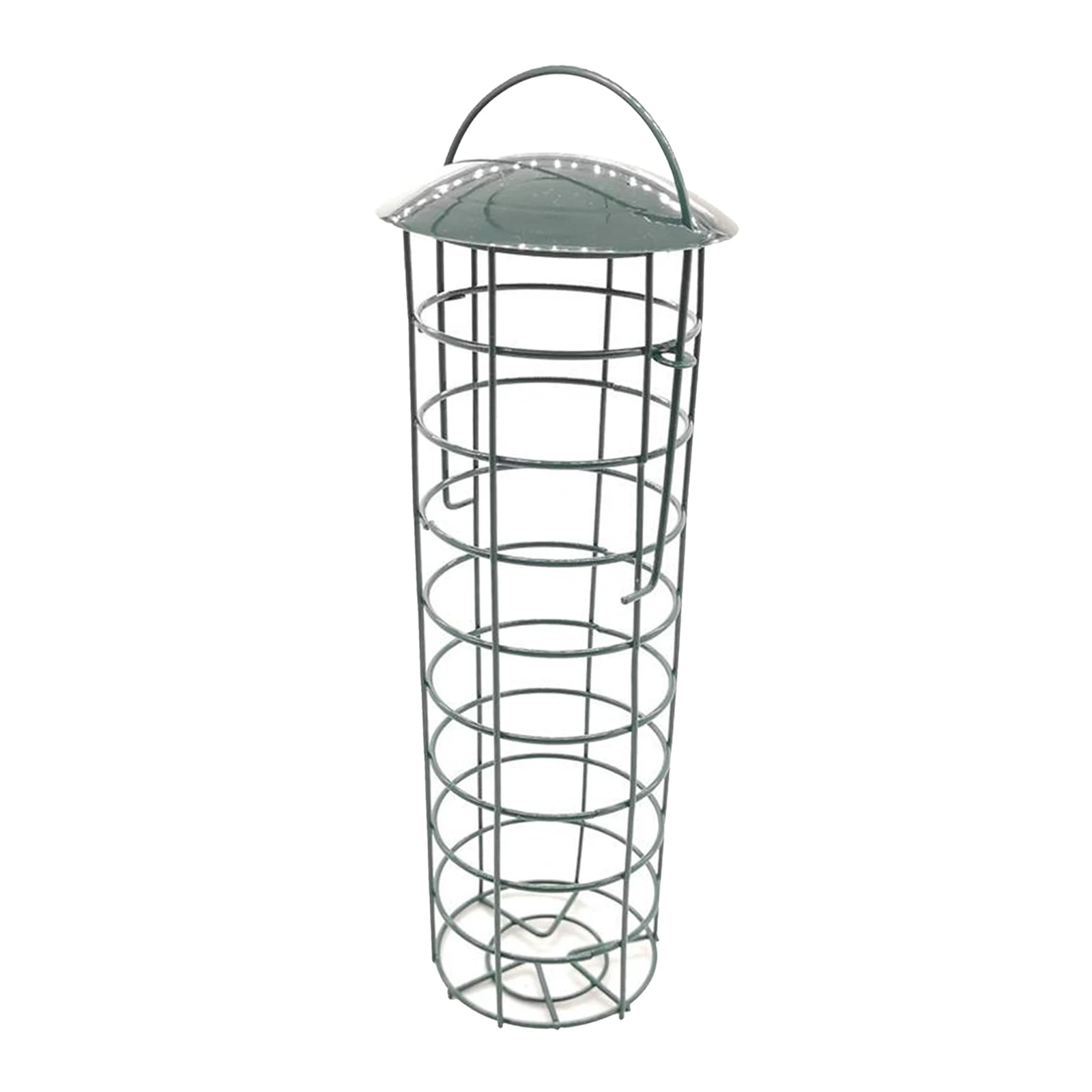 

Green Bird Feeder - Wild Bird Hanging Suet Feed Tube Holder Outdoor Classic Tube Hanging Feeders