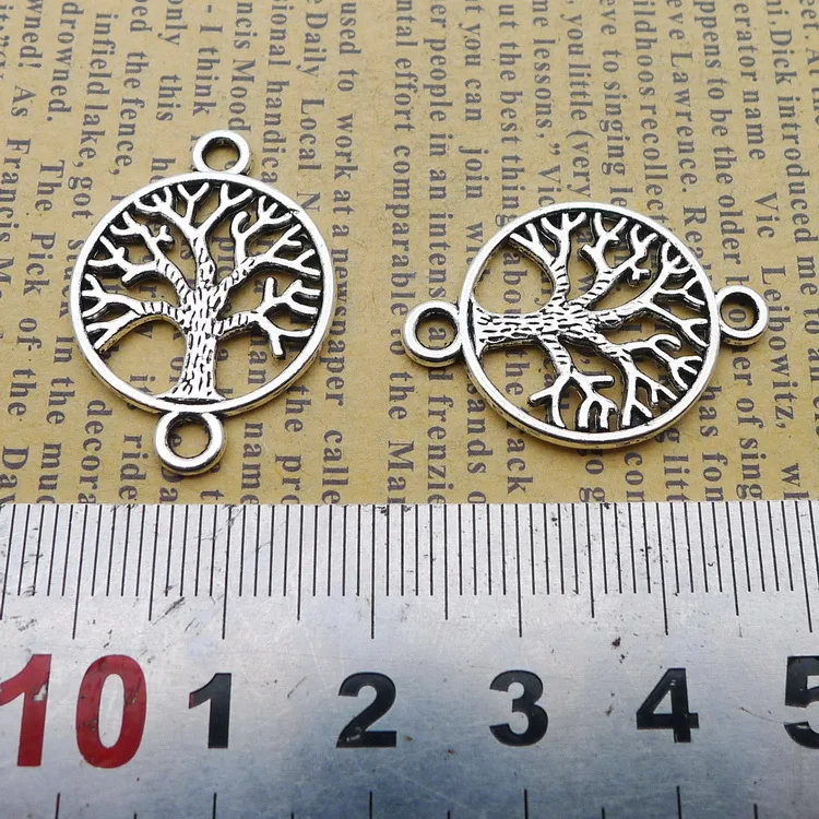 

20*28mm 1.8G Alloy Lucky Tree charm Pendant antique connector Ornament for jewelry making DIY Accessories 50pcs/Bag