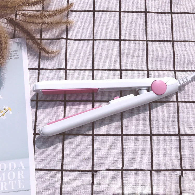 High Quality Mini Hair straightener Iron Pink Ceramic Straightening Curling Corrugated Styling Tools Curler | Красота и здоровье