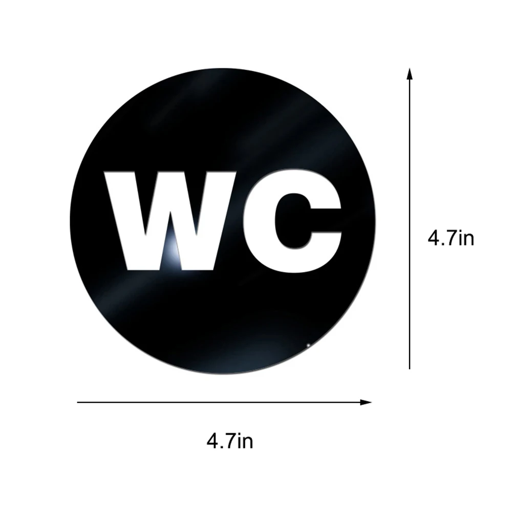 Унитаз/унитаз Зеркальная Наклейка дверной знак Съемная Настенная акриловая