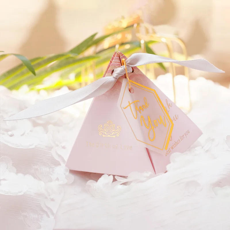 Треугольная коробка для конфет в виде пирамиды свадебные сувениры и подарочные