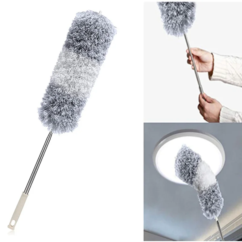 

Microfiber Feather Duster Extendable Cobweb Duster Bendable Head for Cleaning Ceiling Fan, High Ceiling, Blinds, Furniture