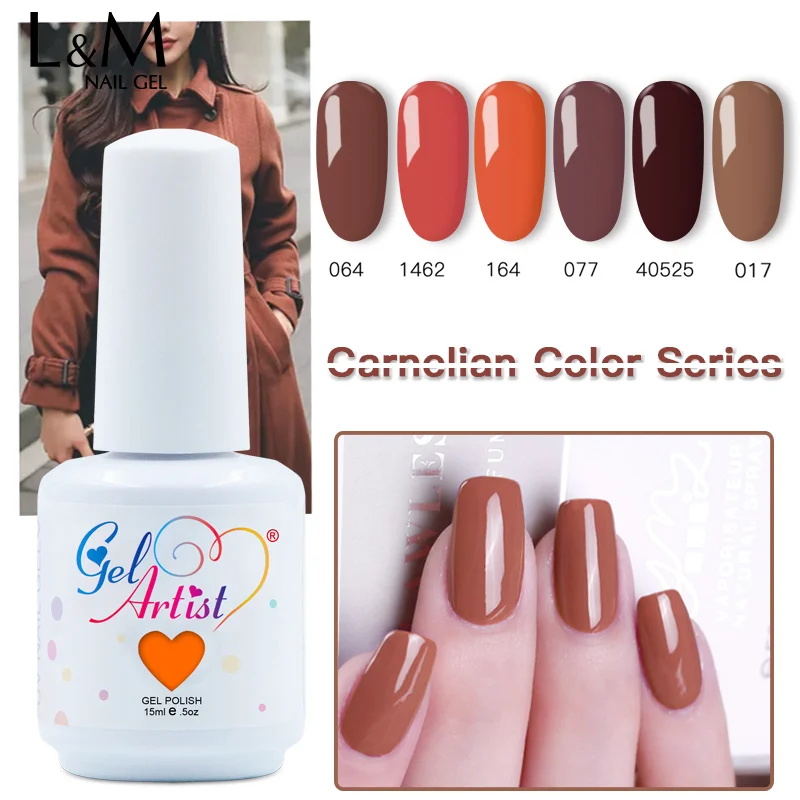 3 Bottles Carnelian Color Series Gel Professional Gelpolish 15 ML UV Gels Artist Base Top Nail Polish 30 Days Long Lasting | Красота и