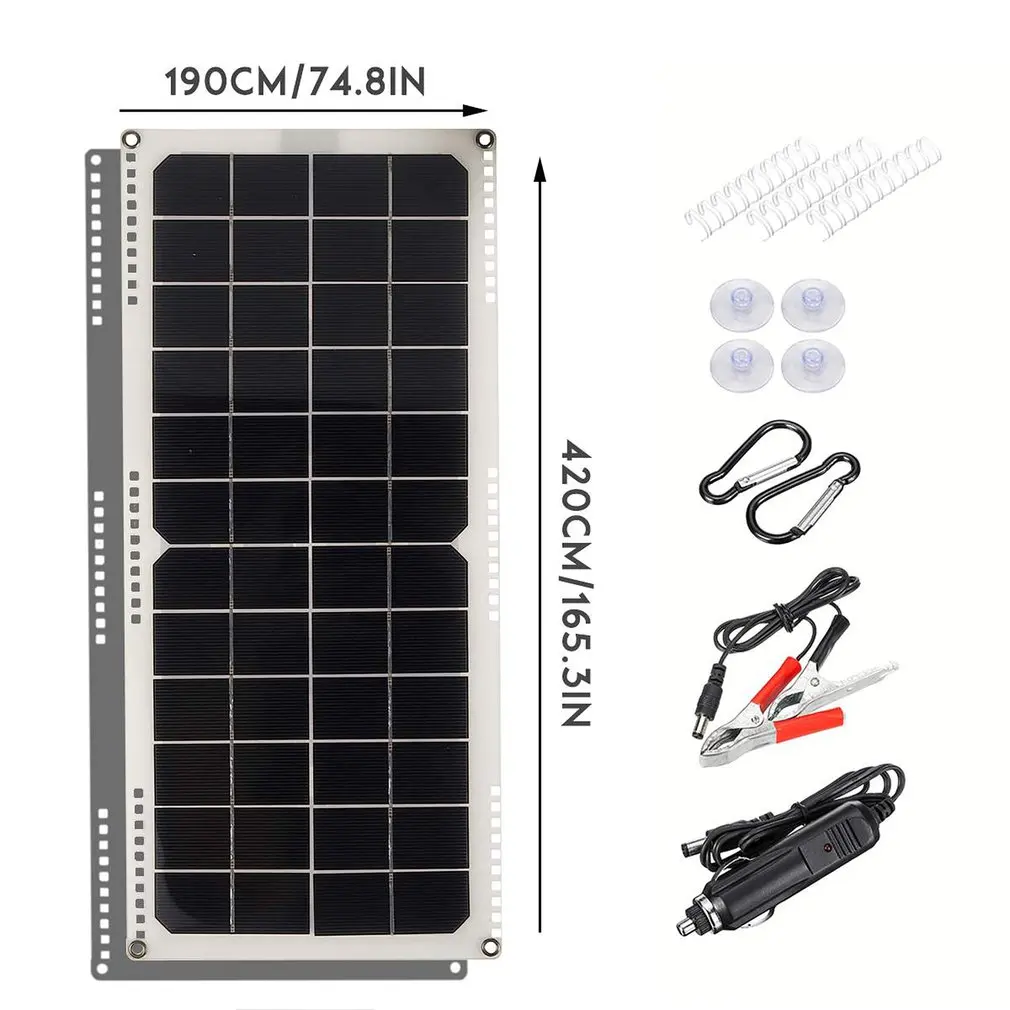 

12V 20W Car Yacht Boat Solar Panel Trickle Battery Charger Power Supply Outdoor Camping Charger Ultra Thin High Efficiency