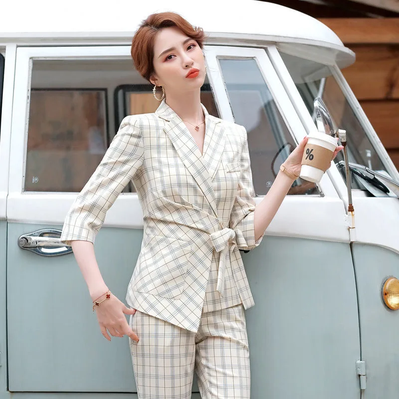 Дизайнерские весенне-осенние модные женские костюмы пальто блейзеры с поясом и