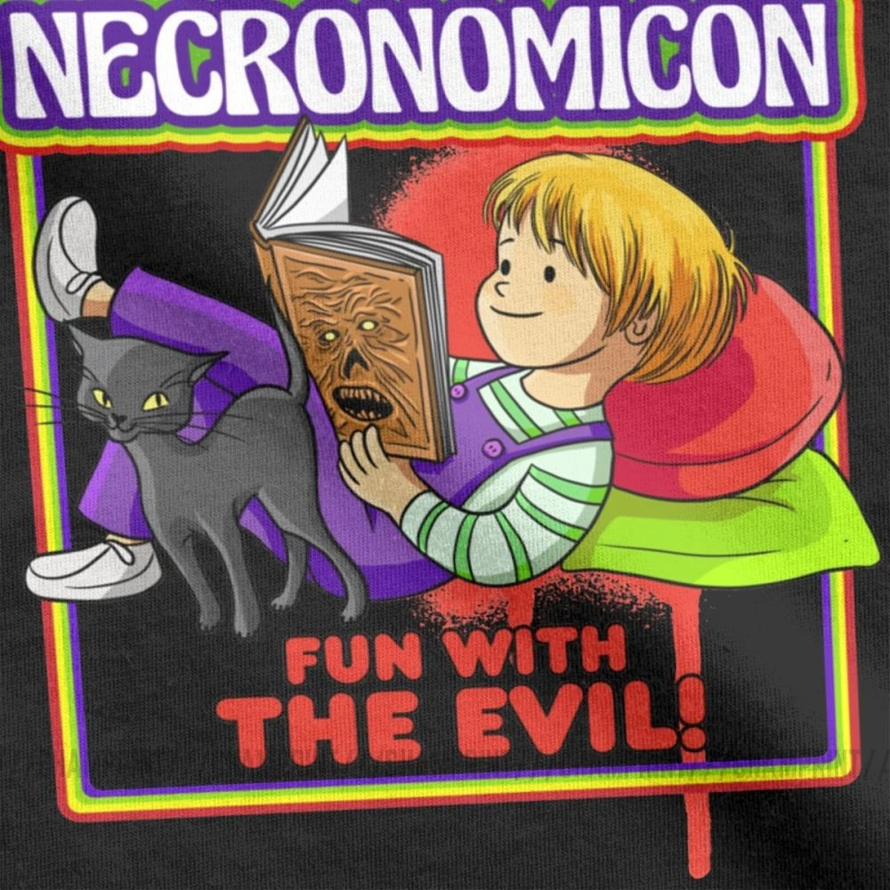 Модные мужские футболки My First Necronomicon футболка с надписью Fun With The Evil Witchcraft 100%