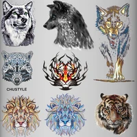 tiger lion patches for clothing wolf iron on patches stripes on clothes thermal stickers heat transfert thermocollantst shirt