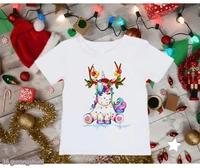 merry christmas mousepugcowunicorn animal print t shirt kawaii kids clothes harajuku kawaii new year tshirt girlsboys tops