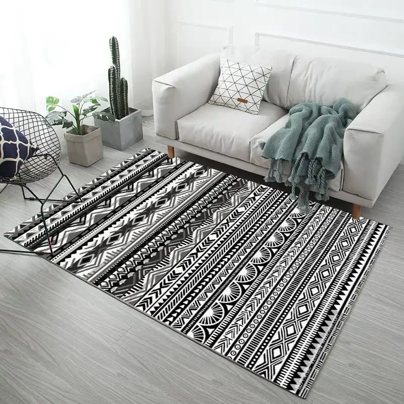 

Printed Nordic Home Carpet Washable Modern Geometric Pattern Decorative Carpet Living Room Interior Bedroom Sofa
