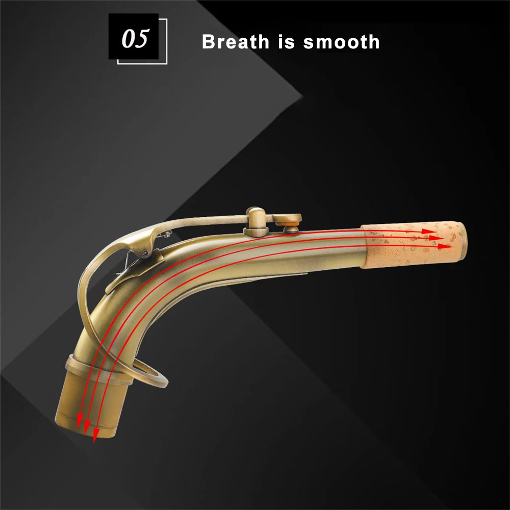 B66 Саксофон альт красный античный изогнутый шейный латунный сопло сгибающийся