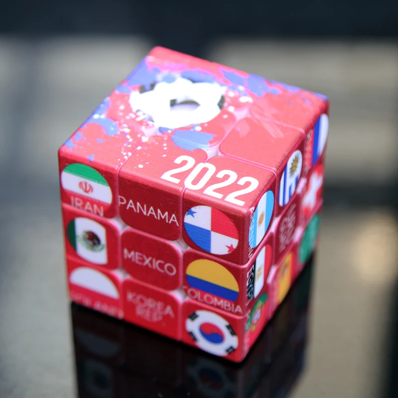 

2022 World Cup football cube UV printing personalized custom gift quick twist racing third-order cube new DIY