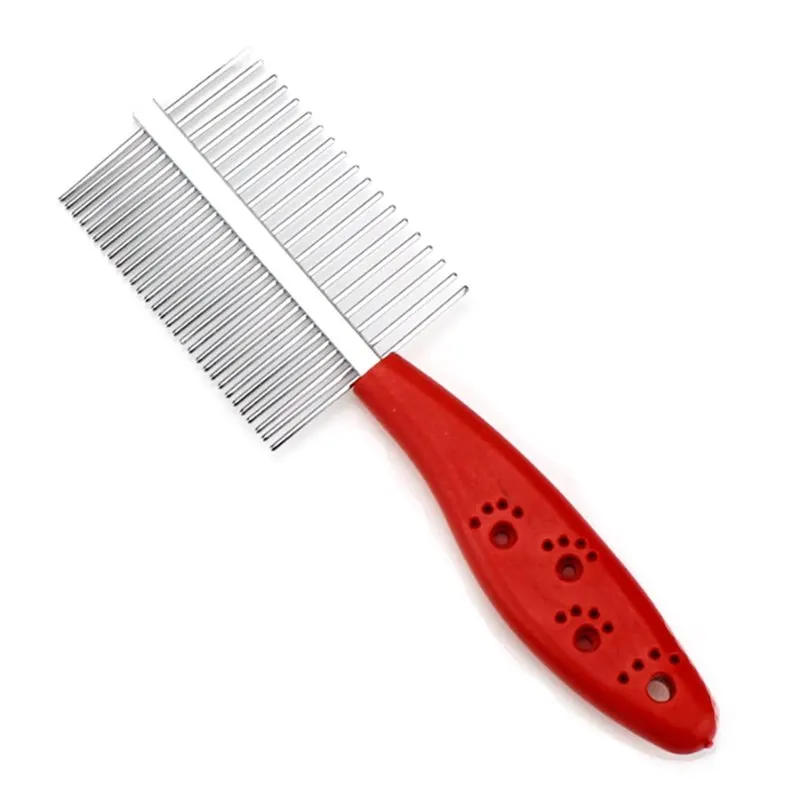 

Stainless Steel Straight Row Comb Double Row Pet Comb Sparse Teeth Dog Comb Cat Beauty Comb Supplies Pet Accessories