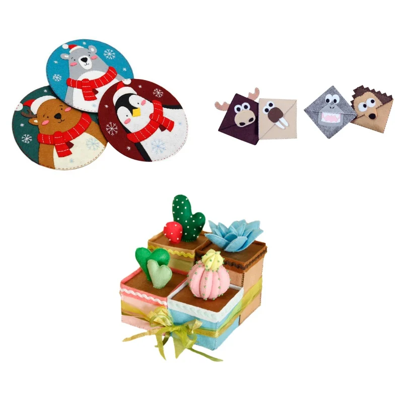 Набор ручной работы для рукоделия войлочные горки набор визиток Рождественский
