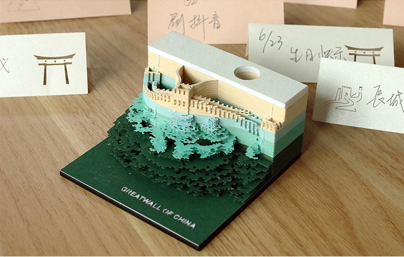 3D большая стена Китая блокнот для заметок липкий блокнот планировщик наклейки заметки почтовые заметки милые офисные принадлежности корейские канцелярские принадлежности
