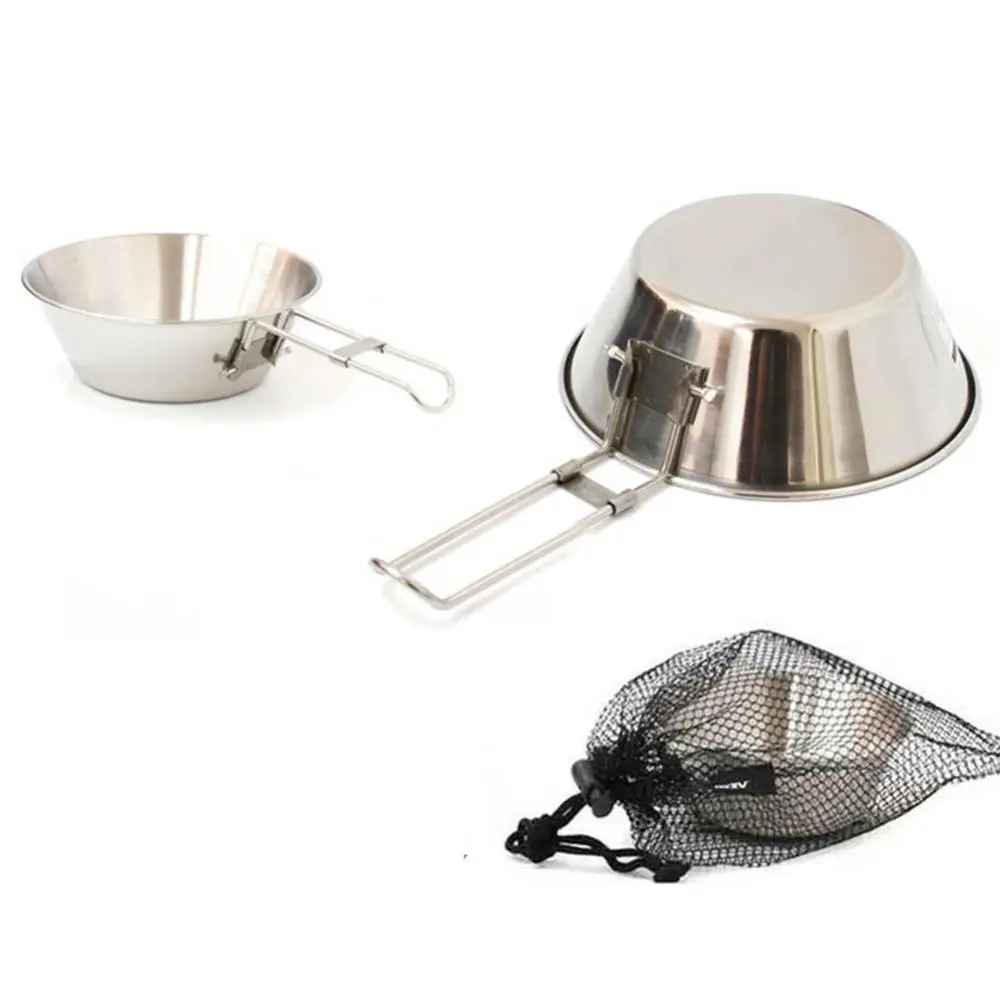 Складная портативная миска из нержавеющей стали контейнер для еды аксессуары