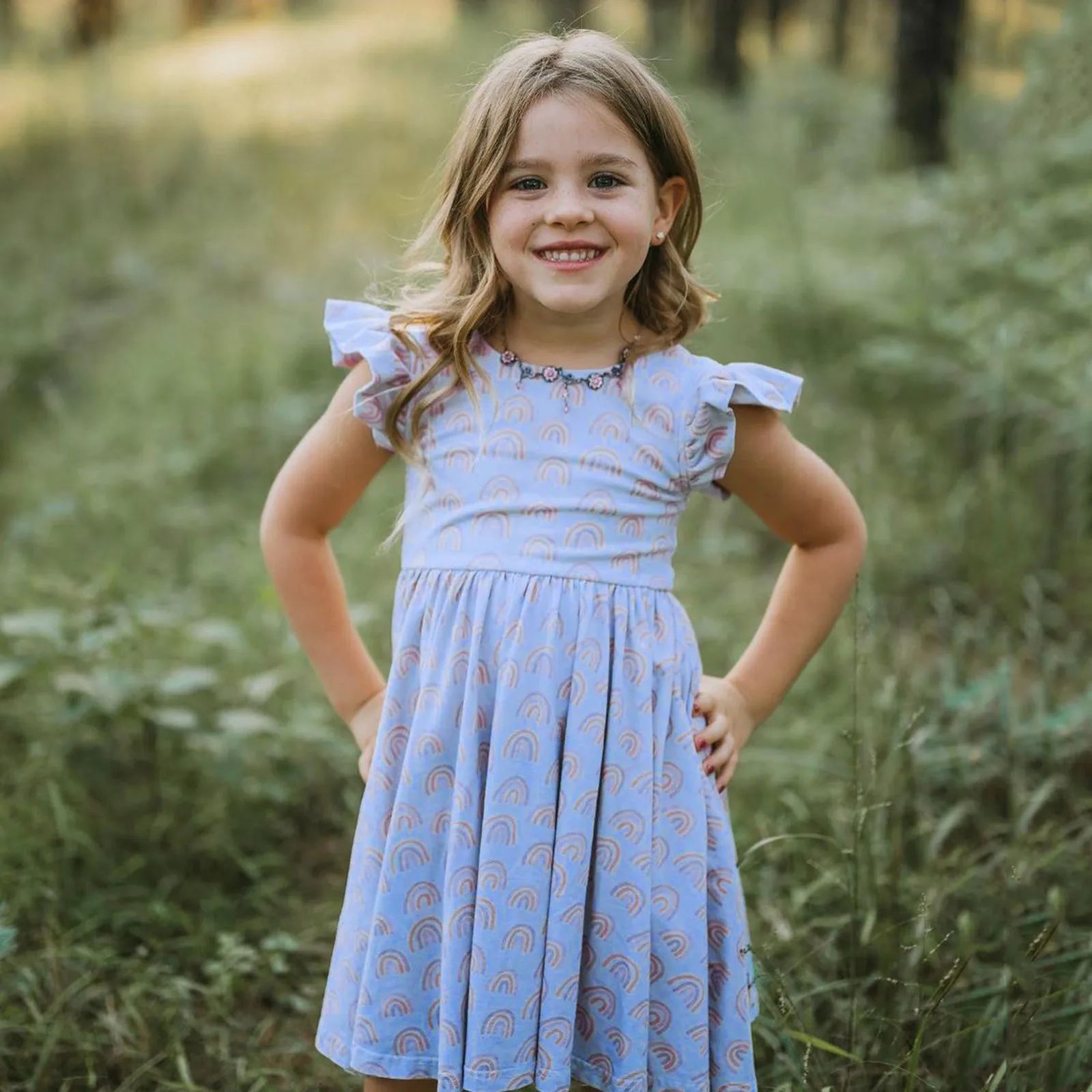 Летнее Радужное платье принцессы с оборками для маленьких девочек от 6 месяцев до