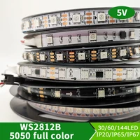 5v ws2812b led strip light individually addressable ws2812 smart rgb led pixel strips blackwhite pcb waterproof ip306567 1 5m