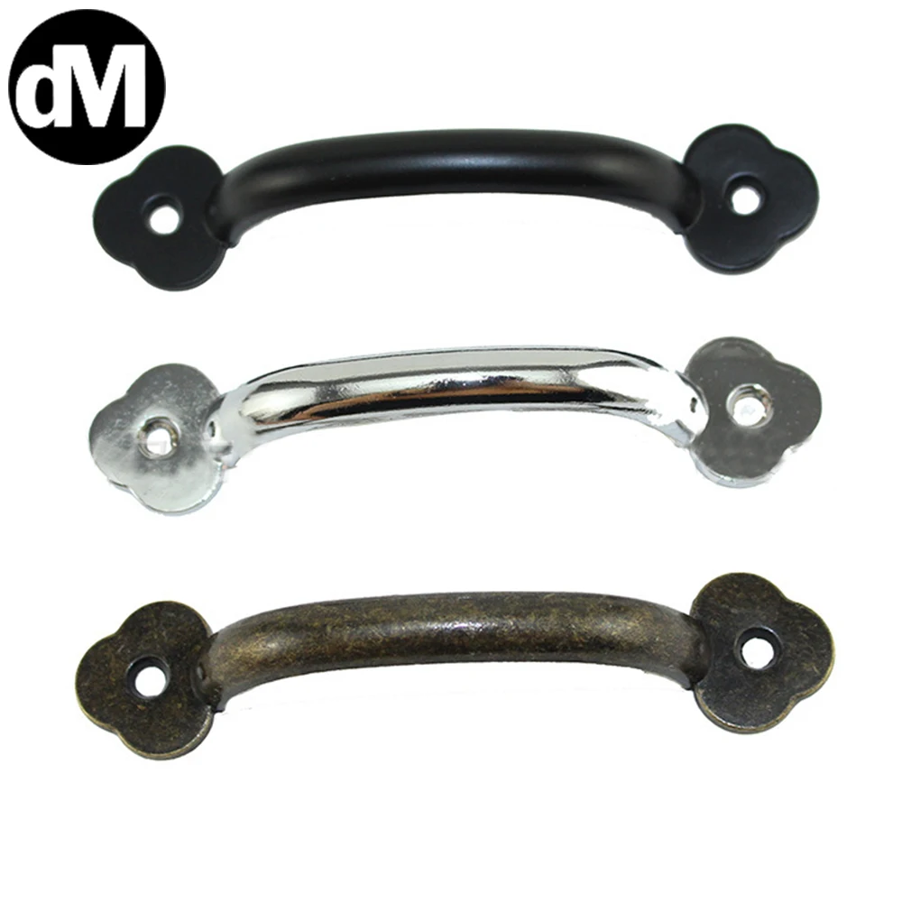 

DM Zinc Alloy Bronze Colors Modern Simple Door Handle Cabinet Pulls Cupboard Knobs Gate Ring Pull Furniture Handles 2021 Newest