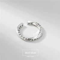 real s925 sterling silver ring for women simplicity stars geometric hip hop fashion youth party ring jewelry accessories
