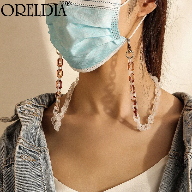 

Модная градиентная акриловая цепочка для ожерелья, цепочка для очков, цепочка для солнцезащитных очков, ремешки для маски, ремешки для женщ...