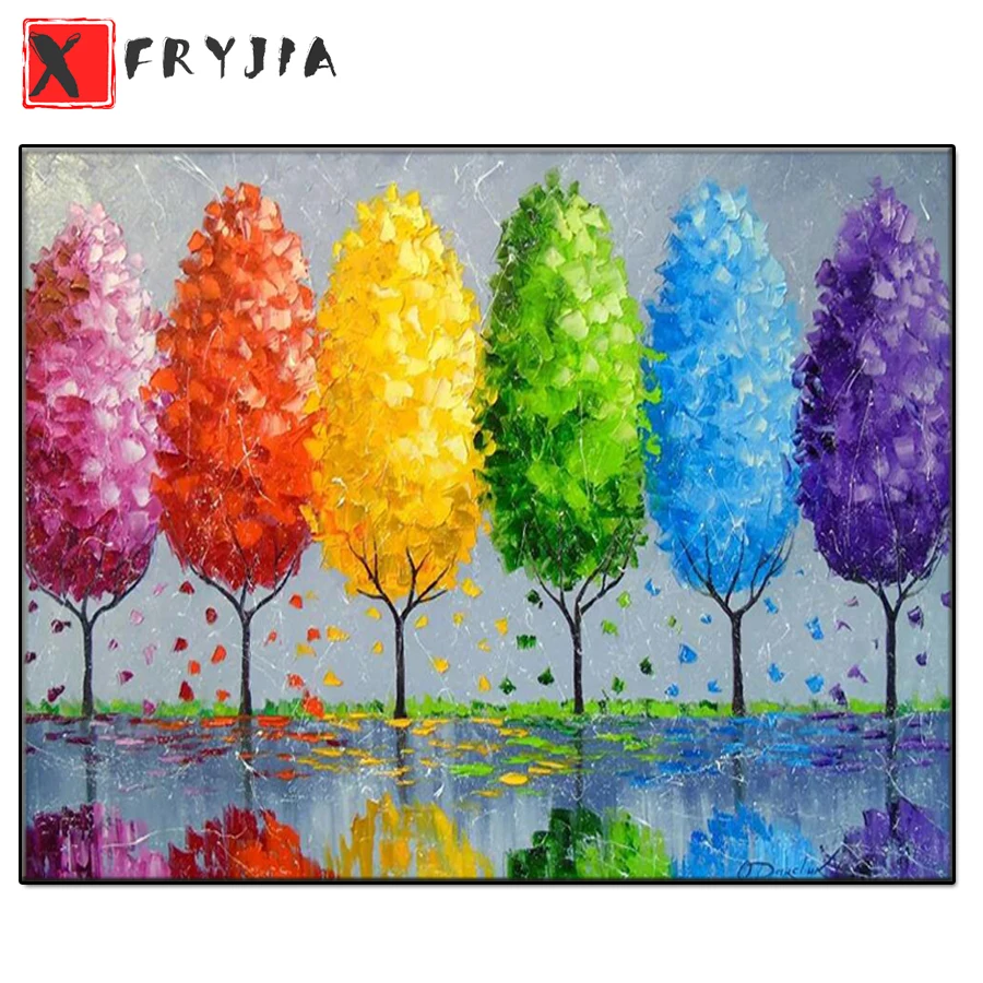 5D DIY Diamond Painting Abstract art Tree Seasons Diamond Embroidery Cross Stitch Kits Mosaic by Number Home Decoration Gift