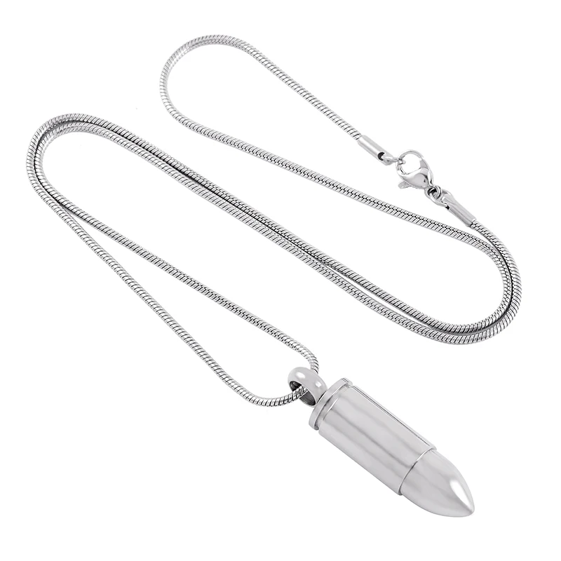 

IJD9758 Bullet shape Accessories Ashes Holder Urn Polish Stainless Steel Memorial Ashes Urn Keepsake Pendant Necklace jewelry
