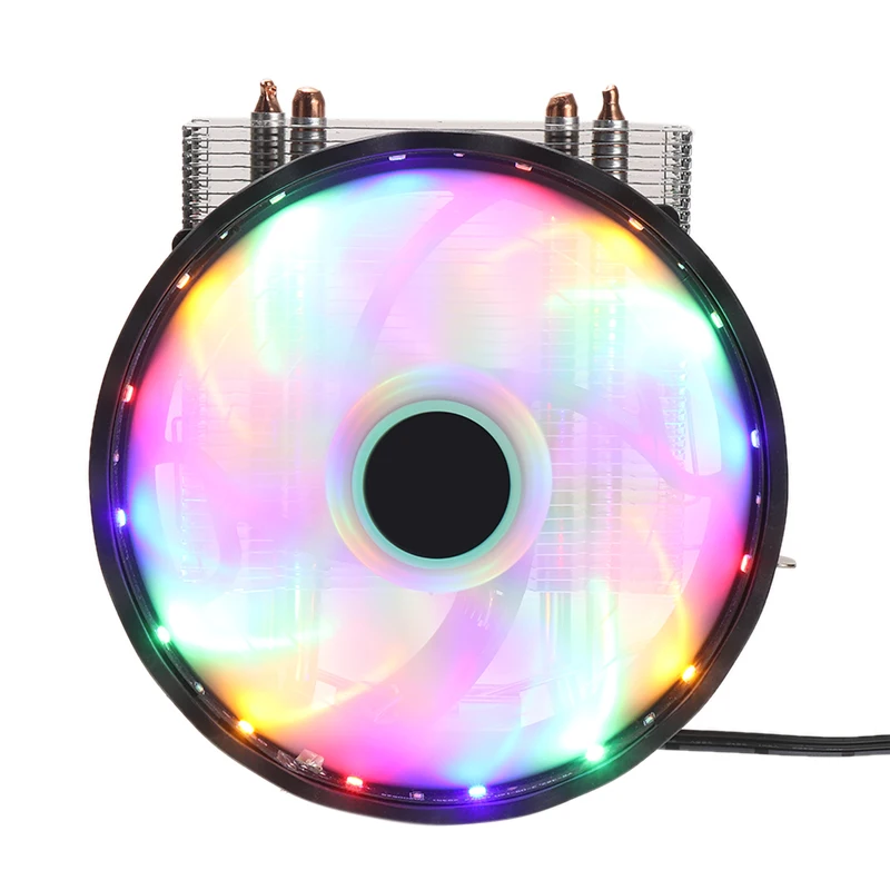 Pohiks 1 шт. 4Pin Процессор RGB красочный веер кулер прочный немой компьютер чехол