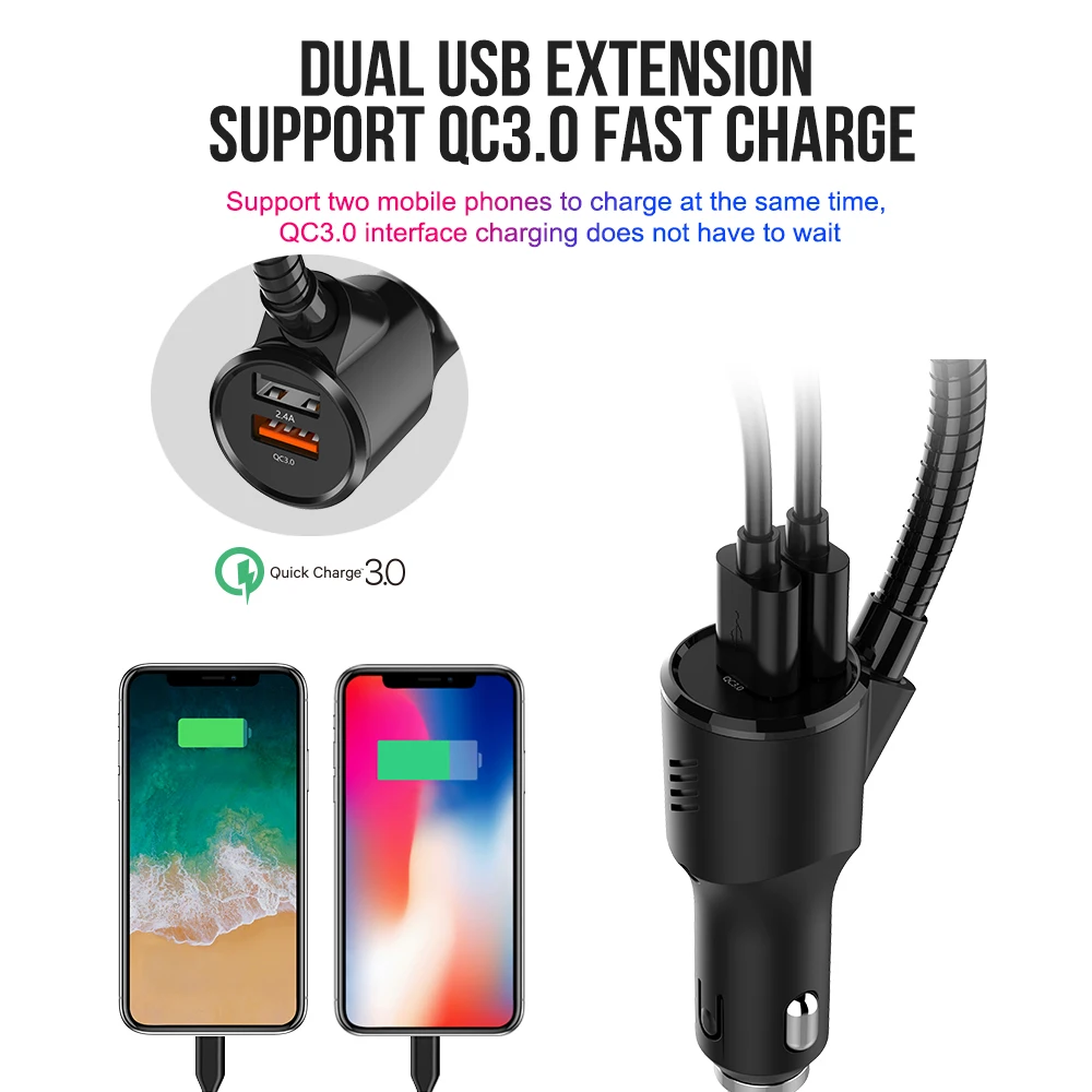 Многофункциональный автомобильный комплект MP3 музыкальный fm-передатчик DC12V QC 3 0