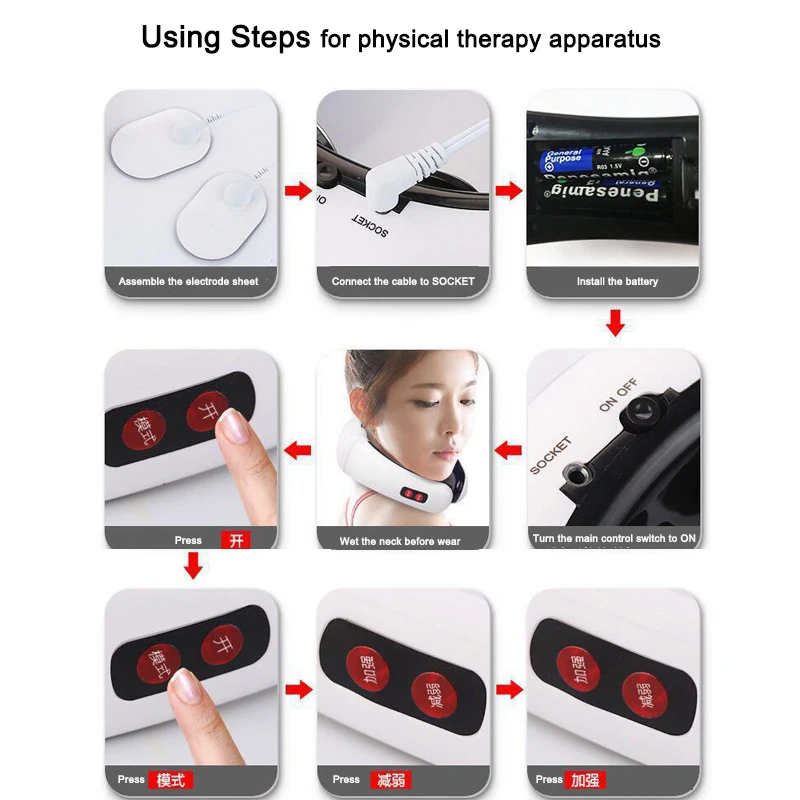 

Electric Neck Massager & Pulse Back 6 Modes Power Control Far Infrared Heating Pain Relief Tool Health Care Relaxation Machine
