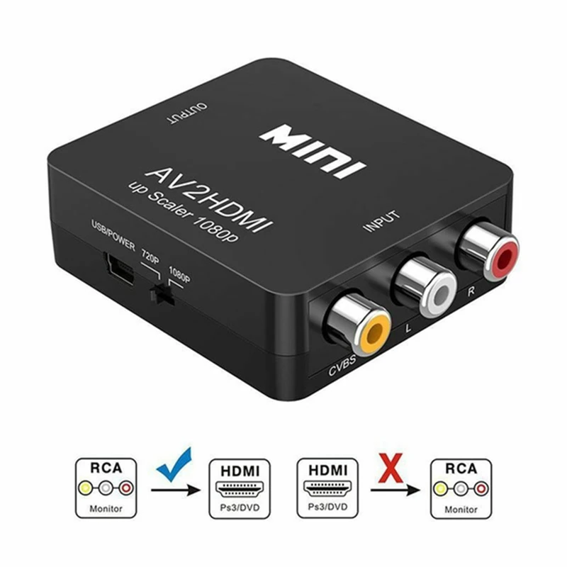 Преобразователь AV-HDMI композитный преобразователь RCA в HDMI аудио-видео адаптер 720P