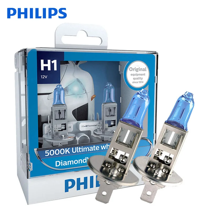 Philips H1 12V 55W Diamond Vision 100% оригинальные Ксеноновые белые автомобильные галогеновые