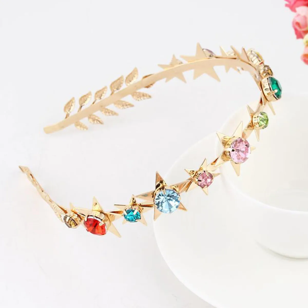 

Women Girl Colorful Hairband Crystal Rhinestone Headband Hair Band Accessories