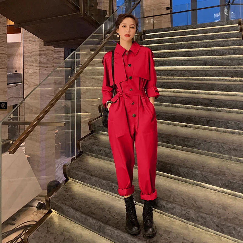 Сезон весна осень Женская рубашка с длинными рукавами Комбинезоны уличная