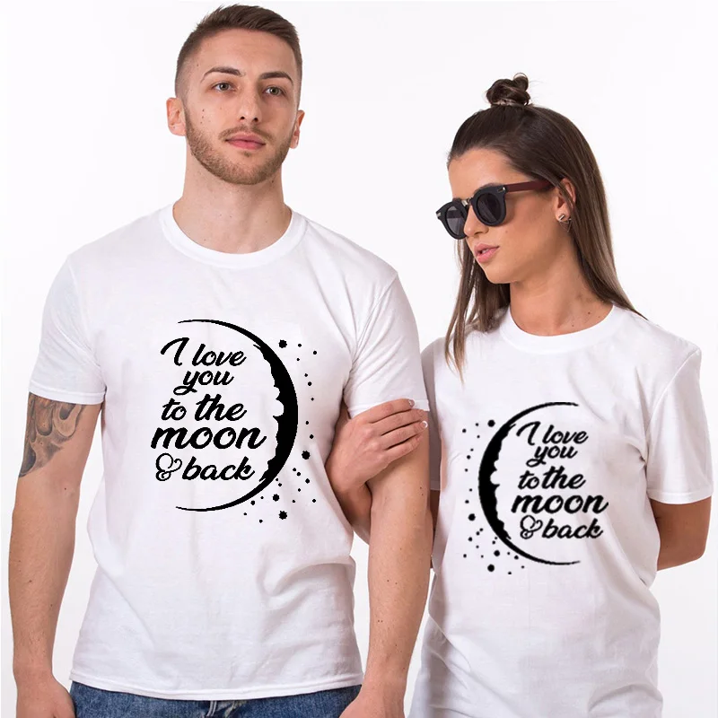 Парная футболка EnjoytheSpirit с надписью Love You To The Moon and Back одинаковая забавная подарок