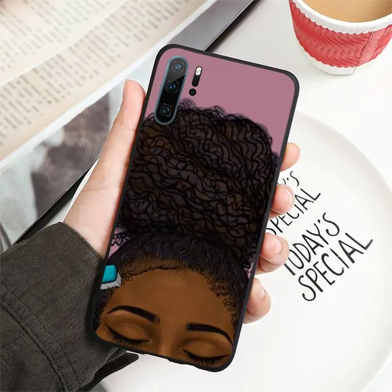 

Black girl Phone Case For Huawei P40 P20 P30 lite Pro P Smart 2019 Mate 40 20 10 Lite Pro Nova 5t