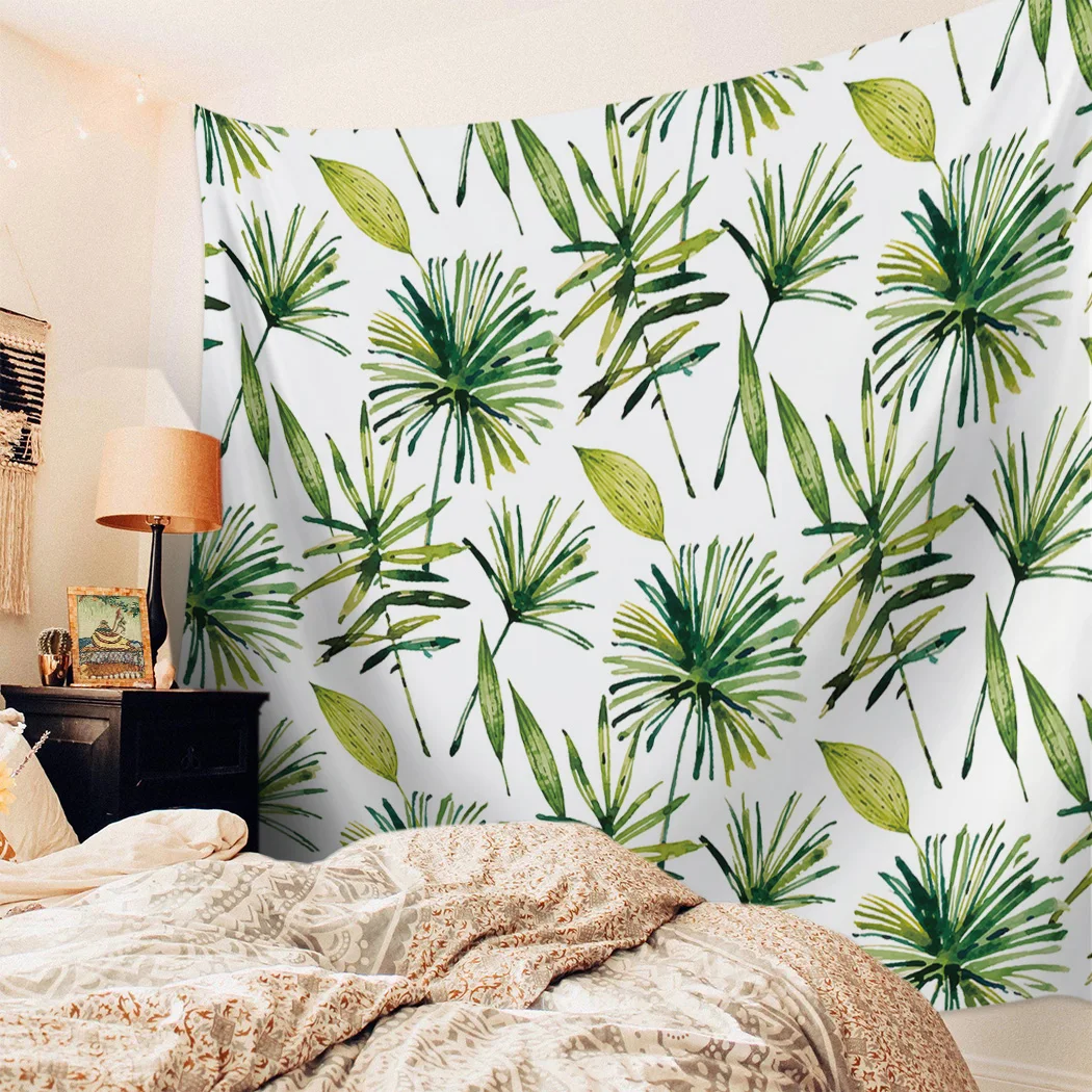 Зеленый тропический настенный гобелен для спальни | Дом и сад