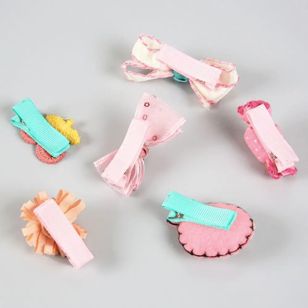 6 шт./компл. заколка для волос маленьких девочек заколки с бантом и цветочным