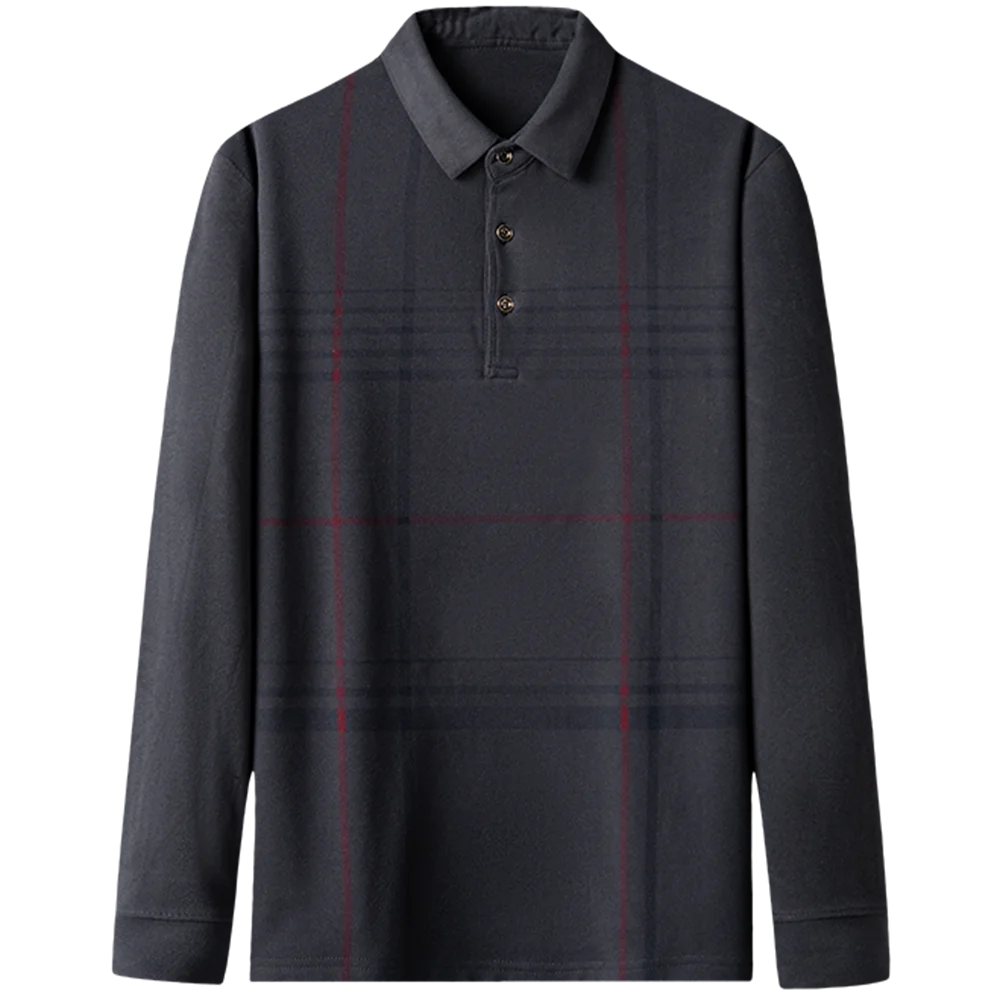 

2021 Thick Long Sleeve Polo Tee Shirt Men Casual Striped Men's Clothing Polos Shirts Mens Fashion Slim Fit Poloshirt Tops 90815