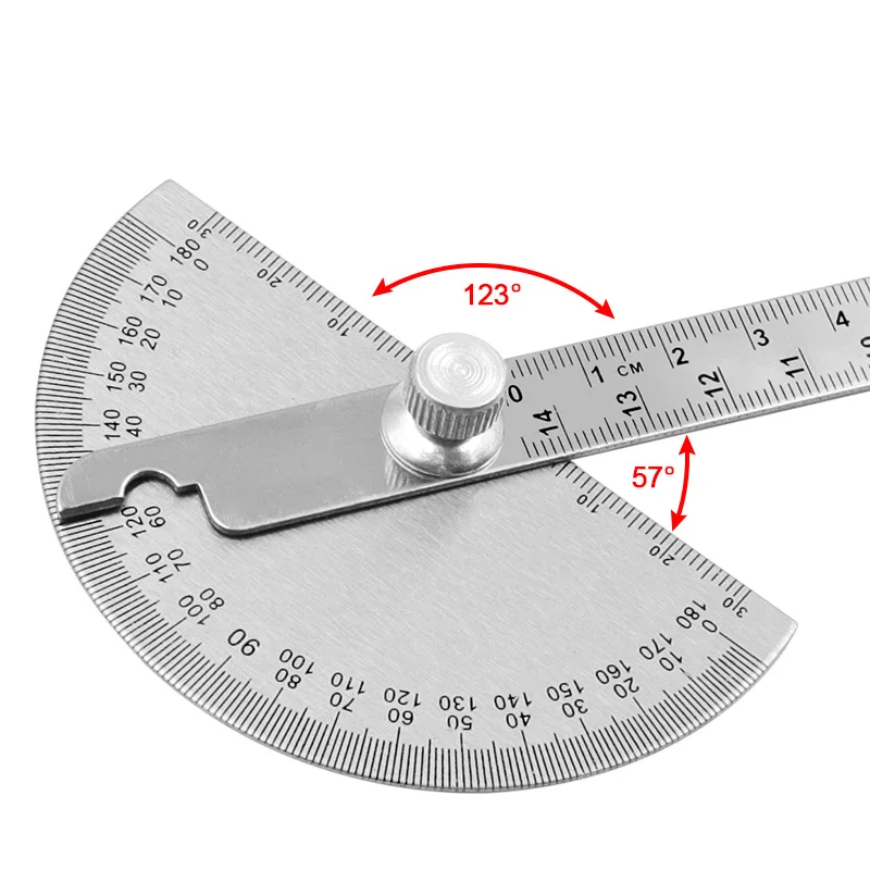 

2022NEW 145mm stainless steel 180 protractor angle meter measuring ruler rotary mechanic tool ruler protractor
