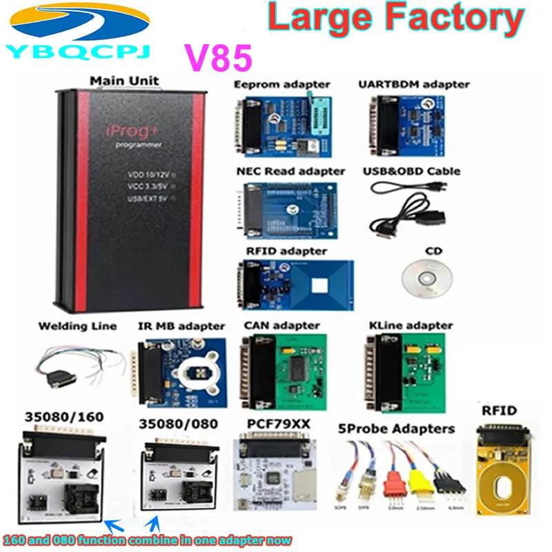 V85 Iprog + Pro ключевой программист с переходники датчиков для короткого замыкания ECU
