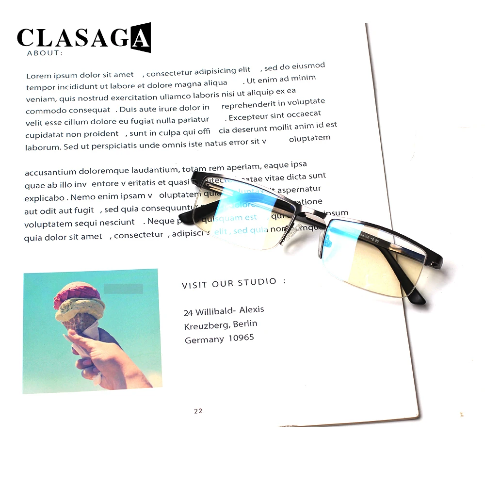 

CLASAGA Reading Glasses Blue Light Blocking Rectangular Frame Spring Hinge Comfortable Men and Women Computer Goggle Eyeglasses
