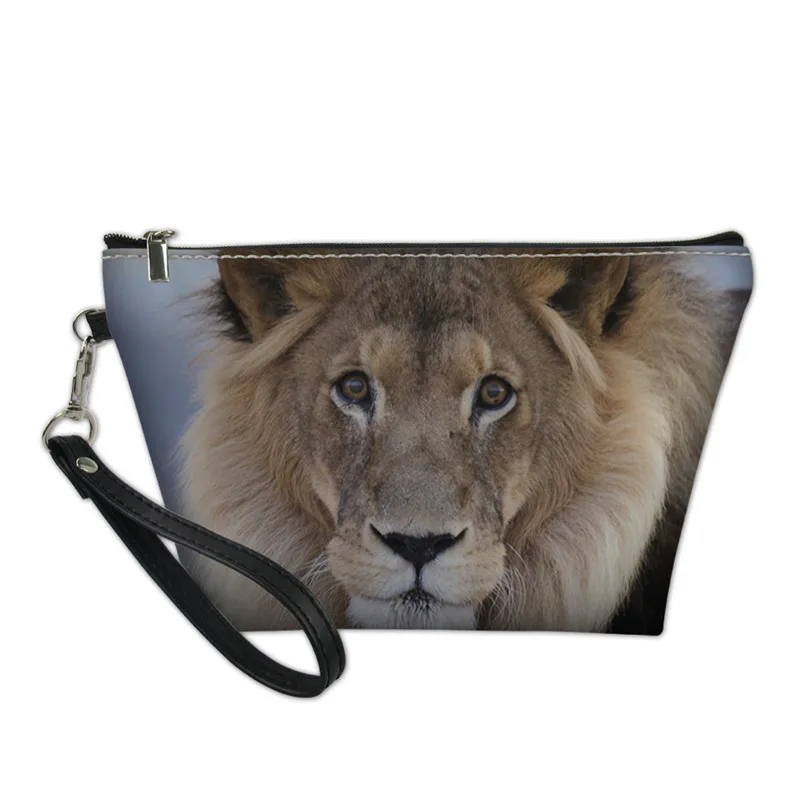 Миниатюрная косметичка для женщин Женский дорожный Органайзер с 3D рисунком льва
