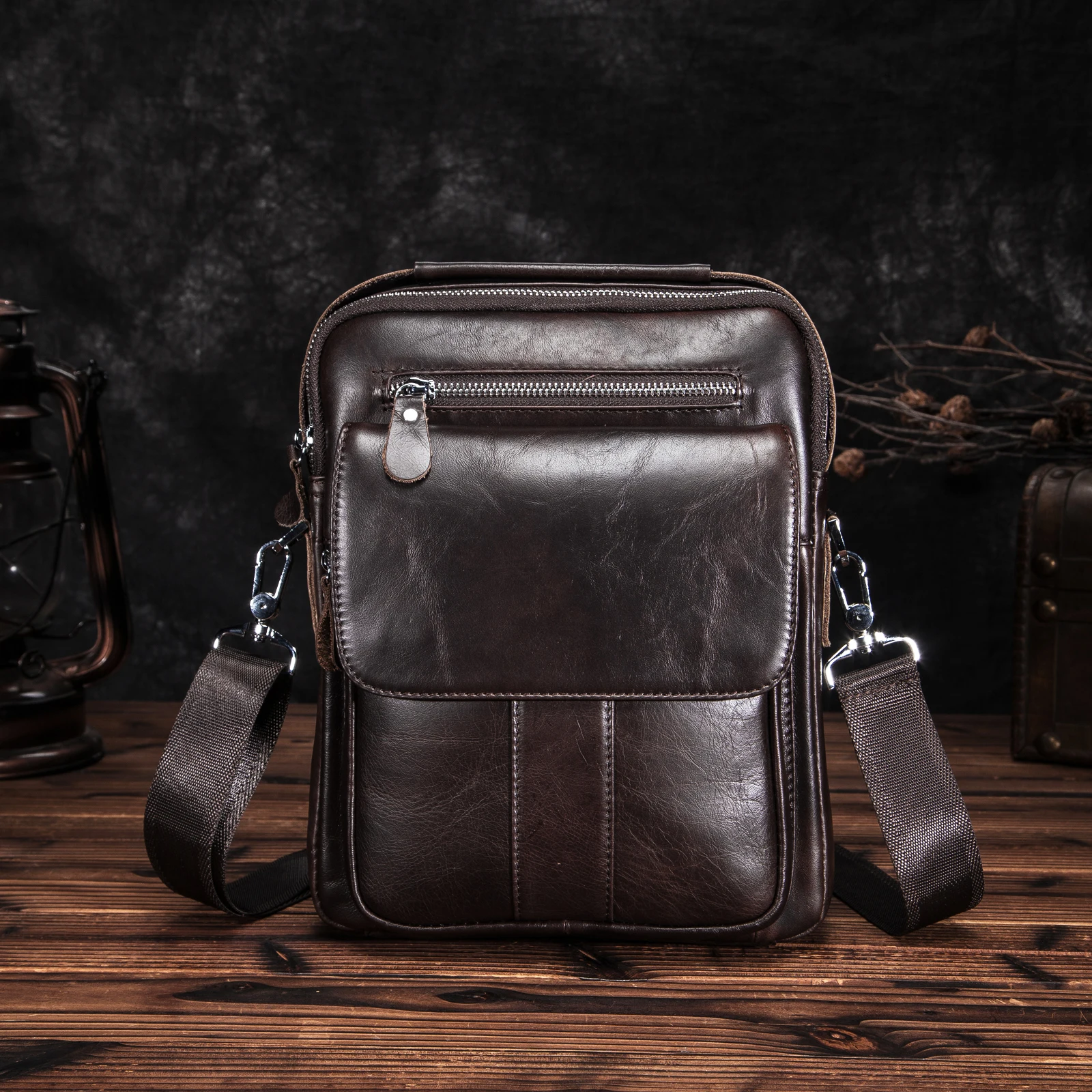 

Качественная кожаная мужская повседневная дизайнерская школьная сумка-мессенджер через плечо, Модная студенческая сумка-тоут для планшет...