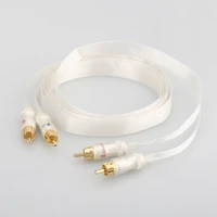 high quality hifi silver plated cable blue white heven king snake gold plated rca interconnect cable