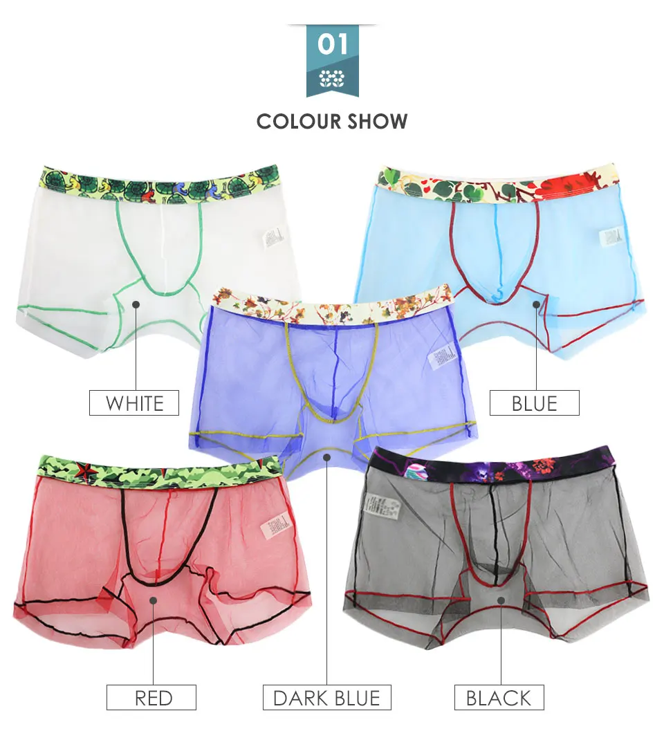 Мужское Сетчатое нижнее белье боксеры сексуальные шорты мужские сетчатые