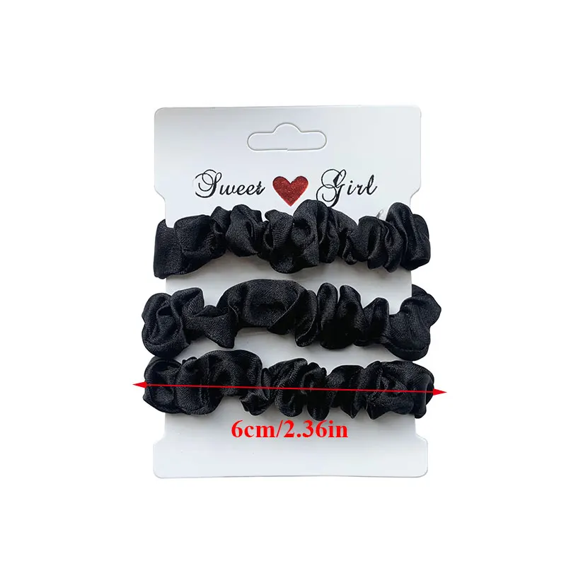 

3pcs/set Woman Silk Hair Scrunchies Set Solid Color Rubber Band Girls Ponytail Holders Hair Ties Women Hair Accessories