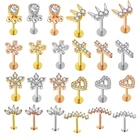 JUNLOWPY ювелирные изделия для пирсинга губ 16G 316L из нержавеющей стали в виде звезды луны сердца ушные стержни CZ губы кольца серьги на Козелок хряща 1 шт.